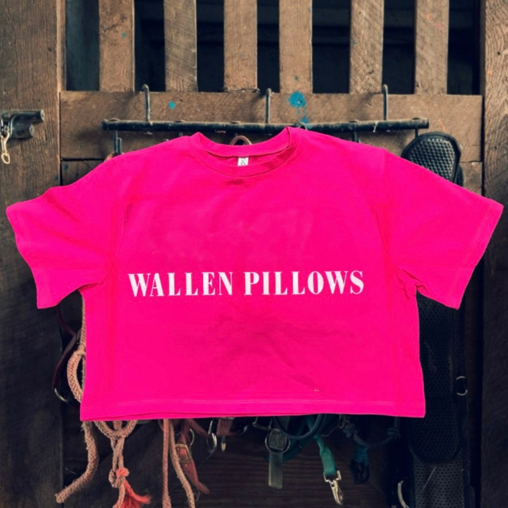 WALLEN PILLOWS MORGAN WAllEN BRIGHT PINK CROP TOP